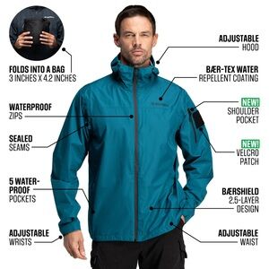 NWT Baerskin waterproof storm rain jacket